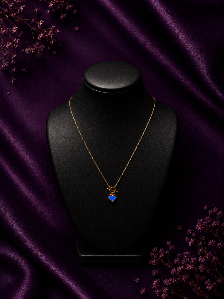 Blue Heart Pendant Chain