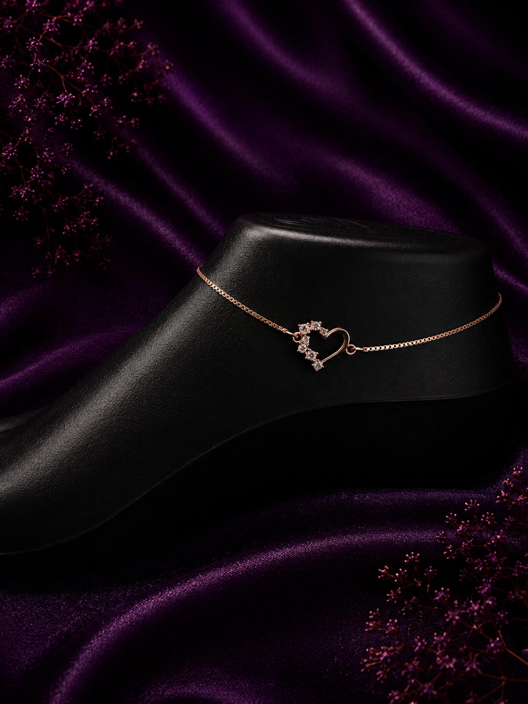 Crystal Heart Anklet