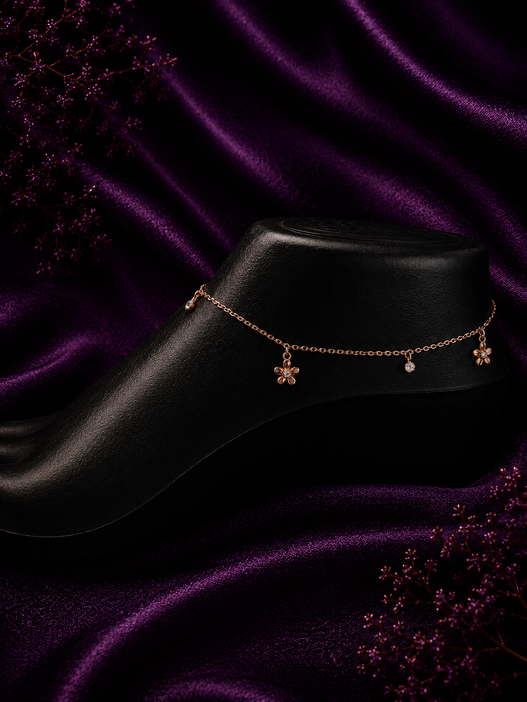 Floral Charm Anklet